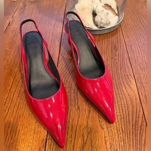 ASOS Glossy Red Slingback Heels